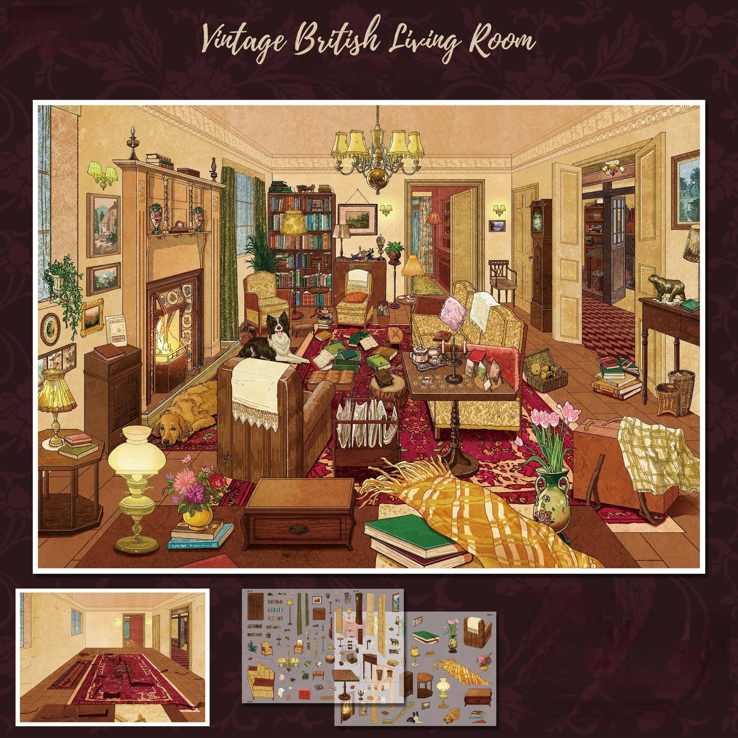 Vintage Life 3D Sticker | 2 Cute Miniature Scenes