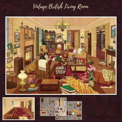 Vintage Life 3D Sticker | 2 Cute Miniature Scenes