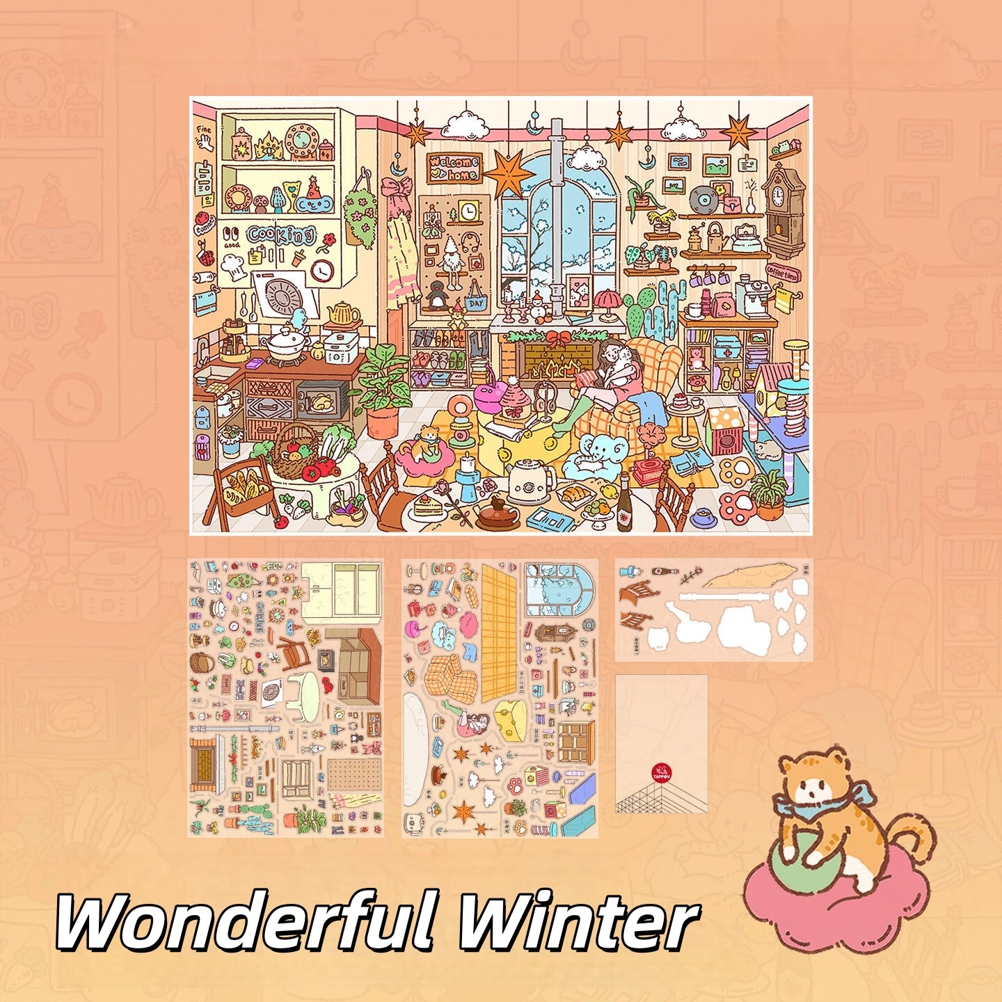 Leisure Daily 3D Sticker | 2 Cute Miniature Scenes