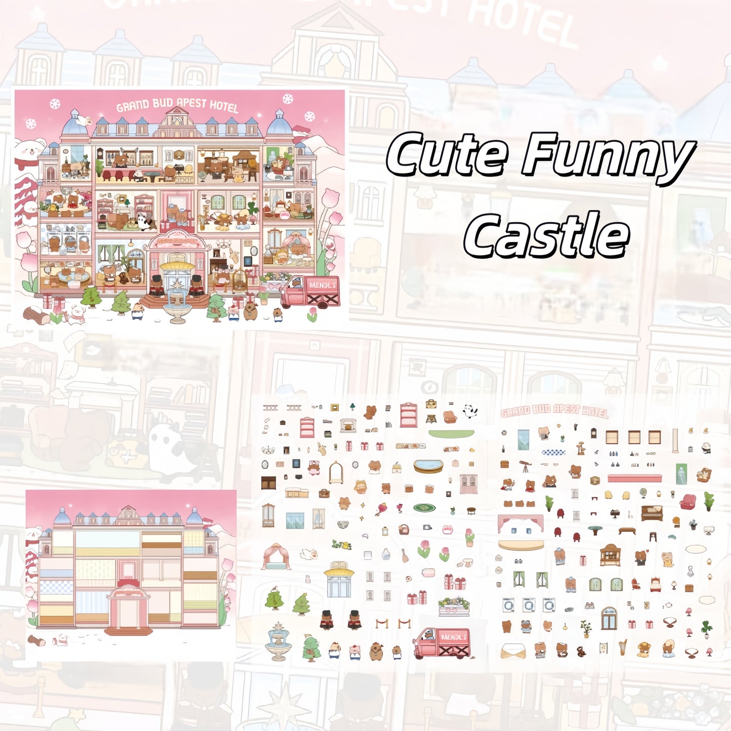Dream Dwellings 3D Sticker | 4 Cute Miniature Scenes