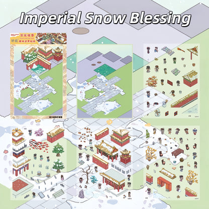 Ancient Chinese Delights 3D Sticker | 4 Cute Miniature Scenes