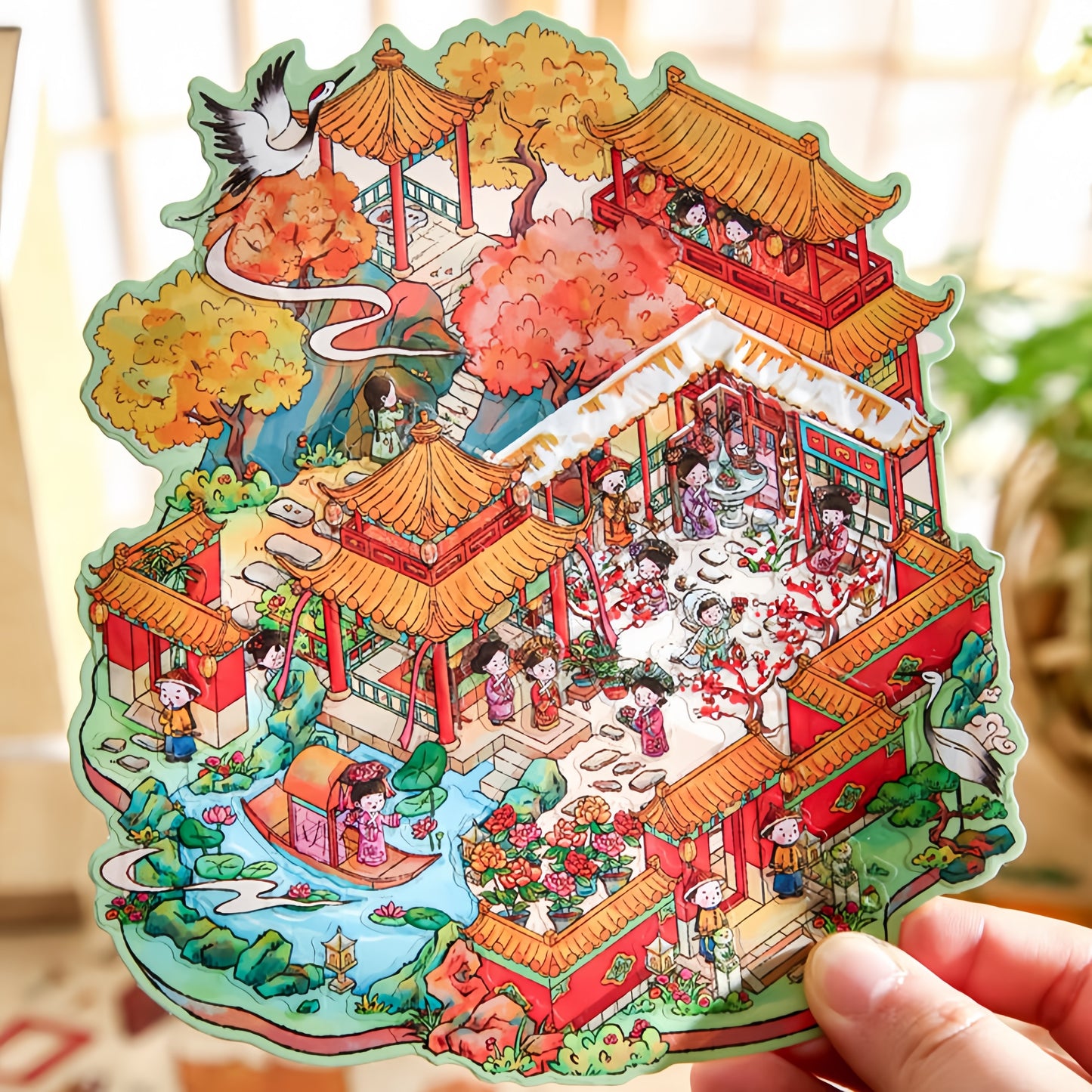 Ancient Court Life 3D Sticker | 2 Cute Miniature Scenes