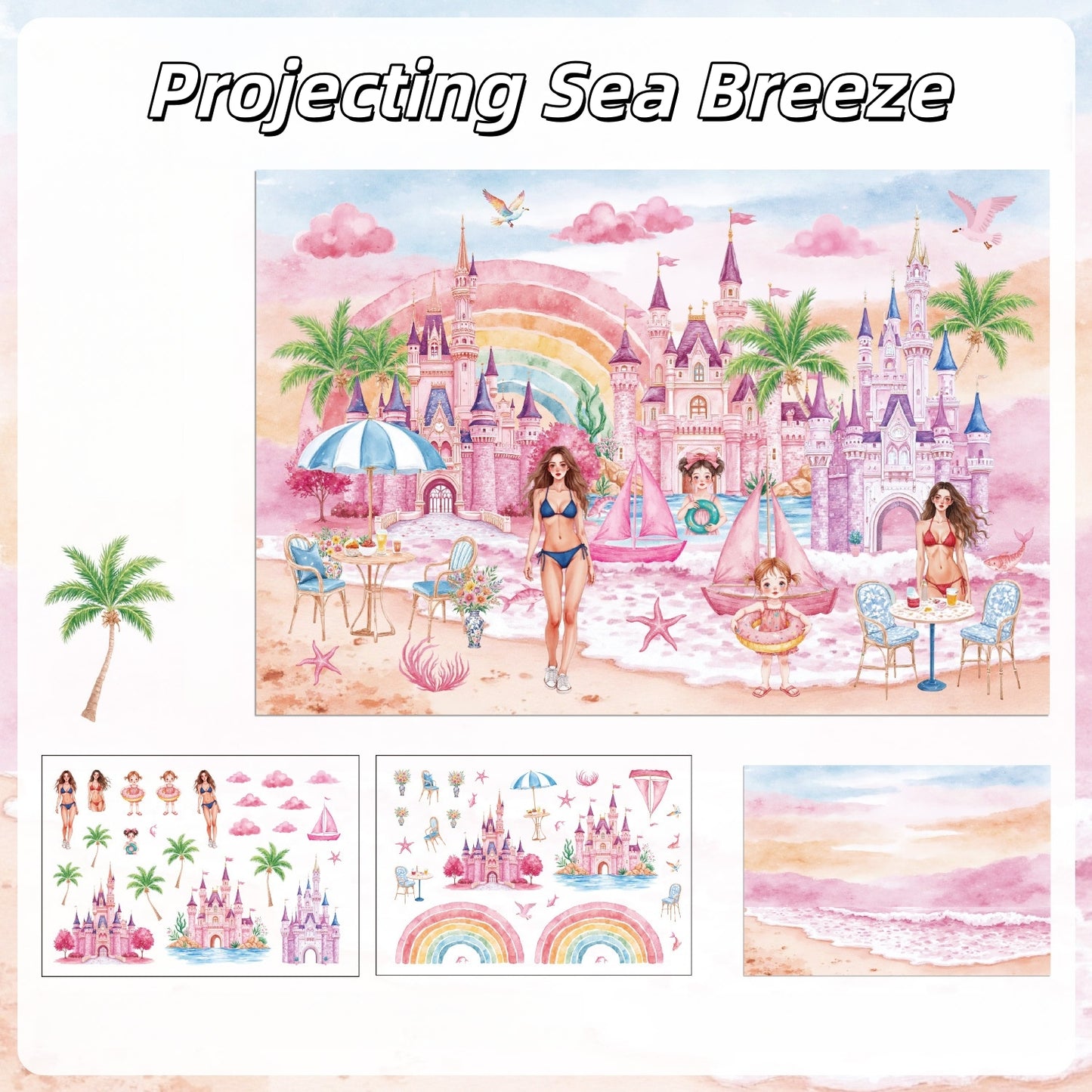 Breath of Blossoms 3D Sticker | 4 Cute Miniature Scenes