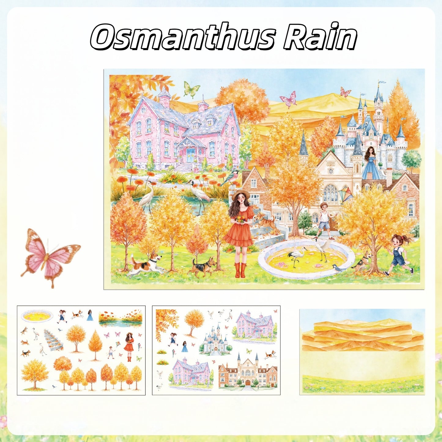 Scented Veil 3D Sticker | 4 Cute Miniature Scenes