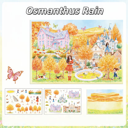 Scented Veil 3D Sticker | 4 Cute Miniature Scenes