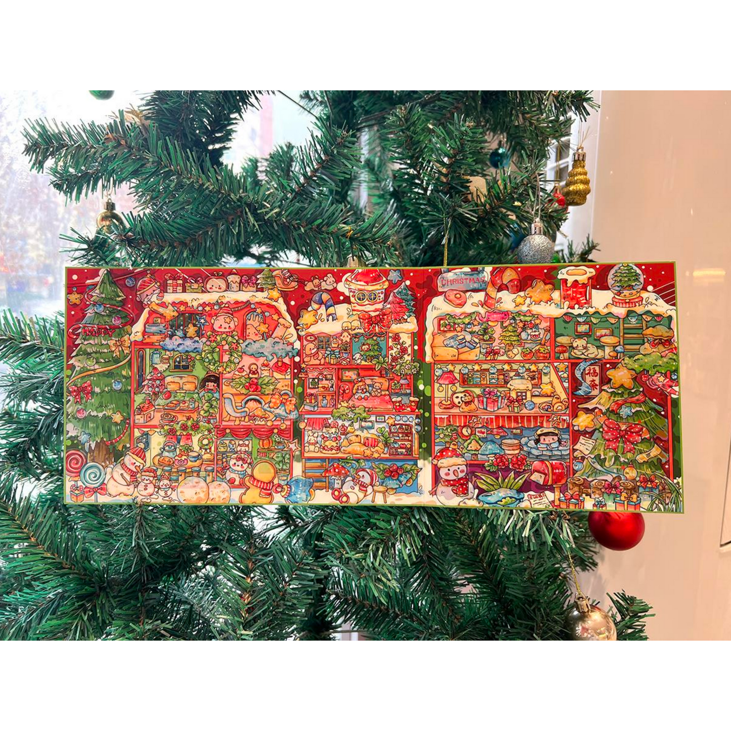Merry Christmas 3D Sticker | 2 Cute Miniature Scenes