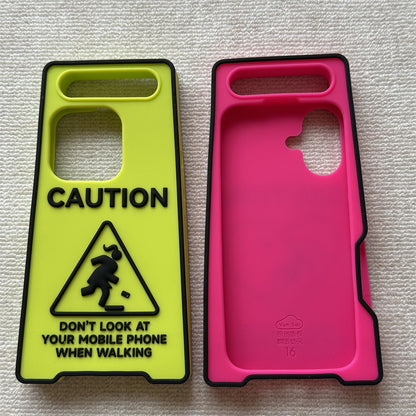 Funny Warning Sign Silicone Phone Case
