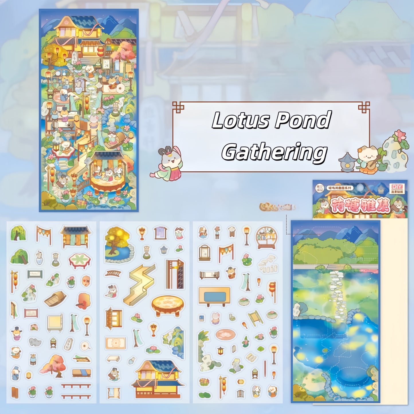 Chronicles of Elegance 3D Sticker | 4 Cute Miniature Scenes