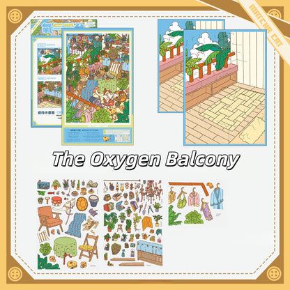 Maximalist Nook 3D Sticker | 4 Cute Miniature Scenes