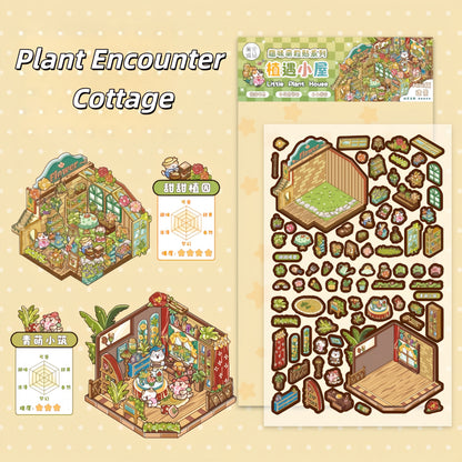 Curiosity Map 3D Sticker | 4 Cute Miniature Scenes