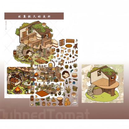 Nature Poems 3D Sticker | 5 Cute Miniature Scenes