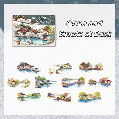 Cloud Court 3D Sticker | 6 Cute Miniature Scenes