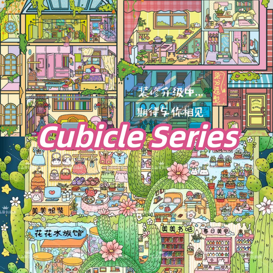 Cubicle Series 3D Sticker | 2 Cute Miniature Scenes