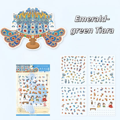 Oriental Elegance 3D Sticker | 4 Cute Miniature Scenes