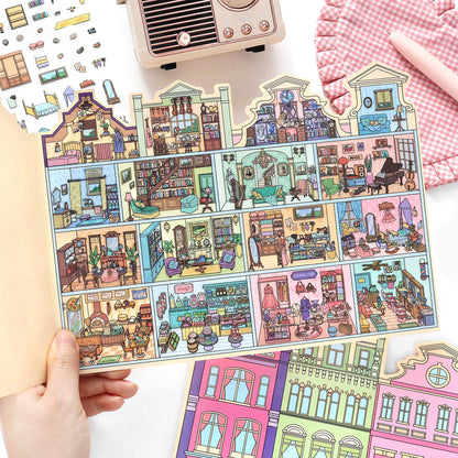 Colorful Cubicles 3D Sticker | 2 Cute Miniature Scenes