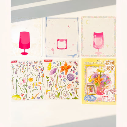 Among Flowers 3D Sticker | 2 Cute Miniature Scenes