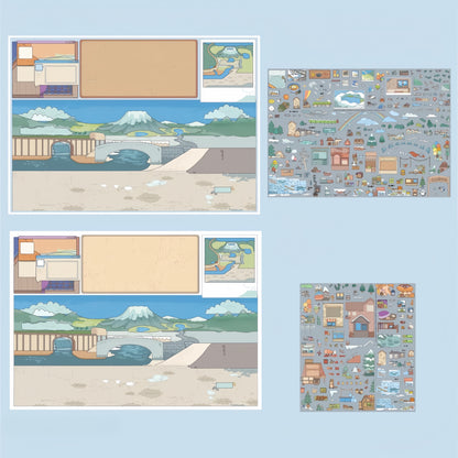 Scenic Corners 3D Sticker | 4 Cute Miniature Scenes