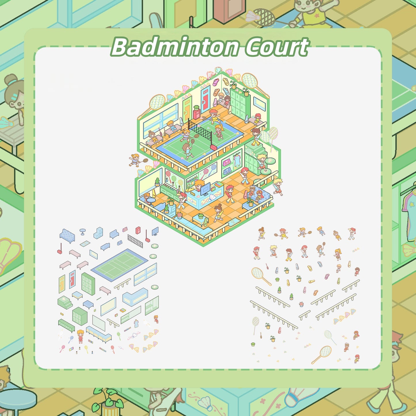 Summer Sports 3D Sticker | 2 Cute Miniature Scenes