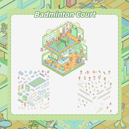 Summer Sports 3D Sticker | 2 Cute Miniature Scenes