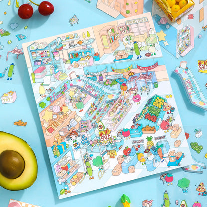 Flavor World 3D Sticker | 2 Cute Miniature Scenes