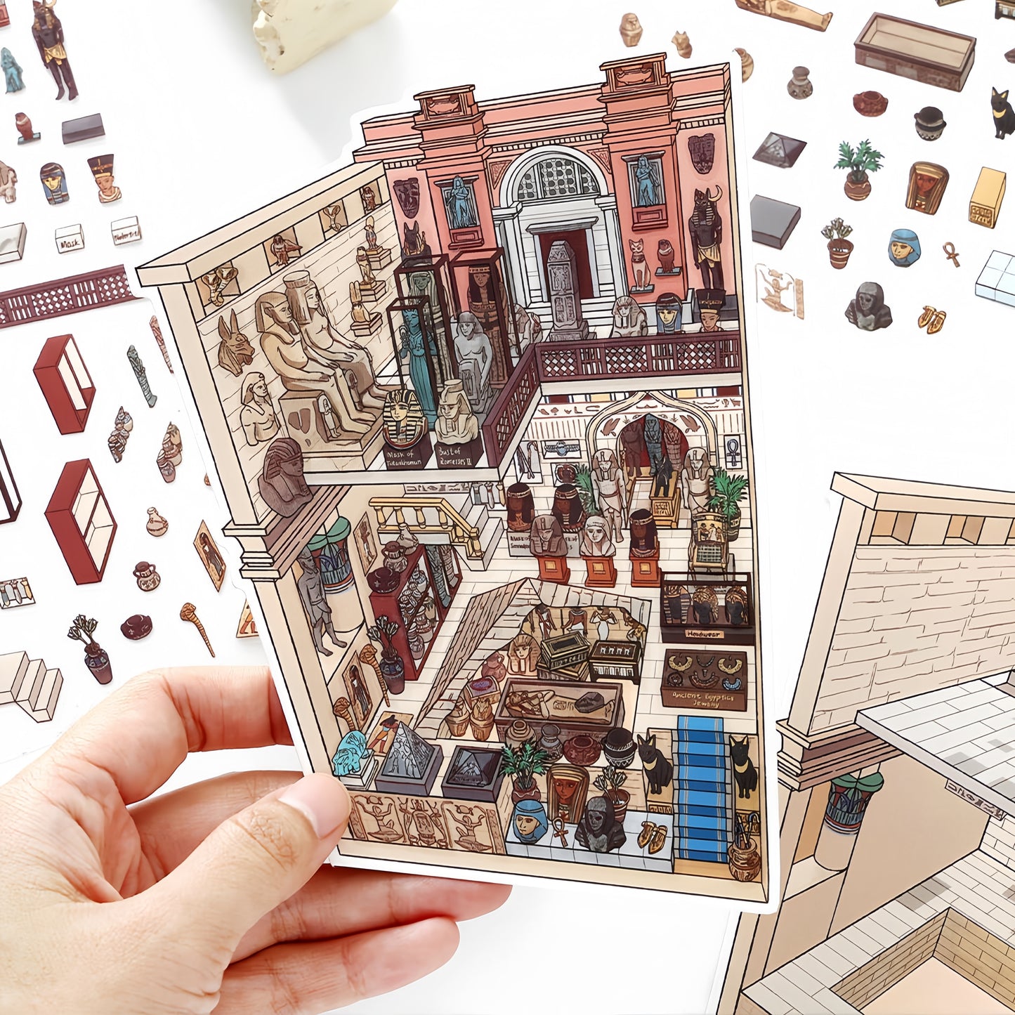 Little Exhibition 3D Sticker | 4 Cute Miniature Scenes