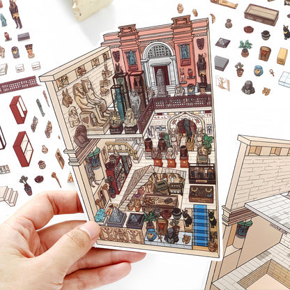 Little Exhibition 3D Sticker | 4 Cute Miniature Scenes