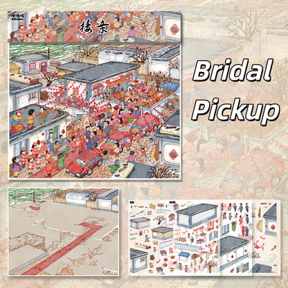 80s Wedding 3D Sticker | 4 Cute Miniature Scenes