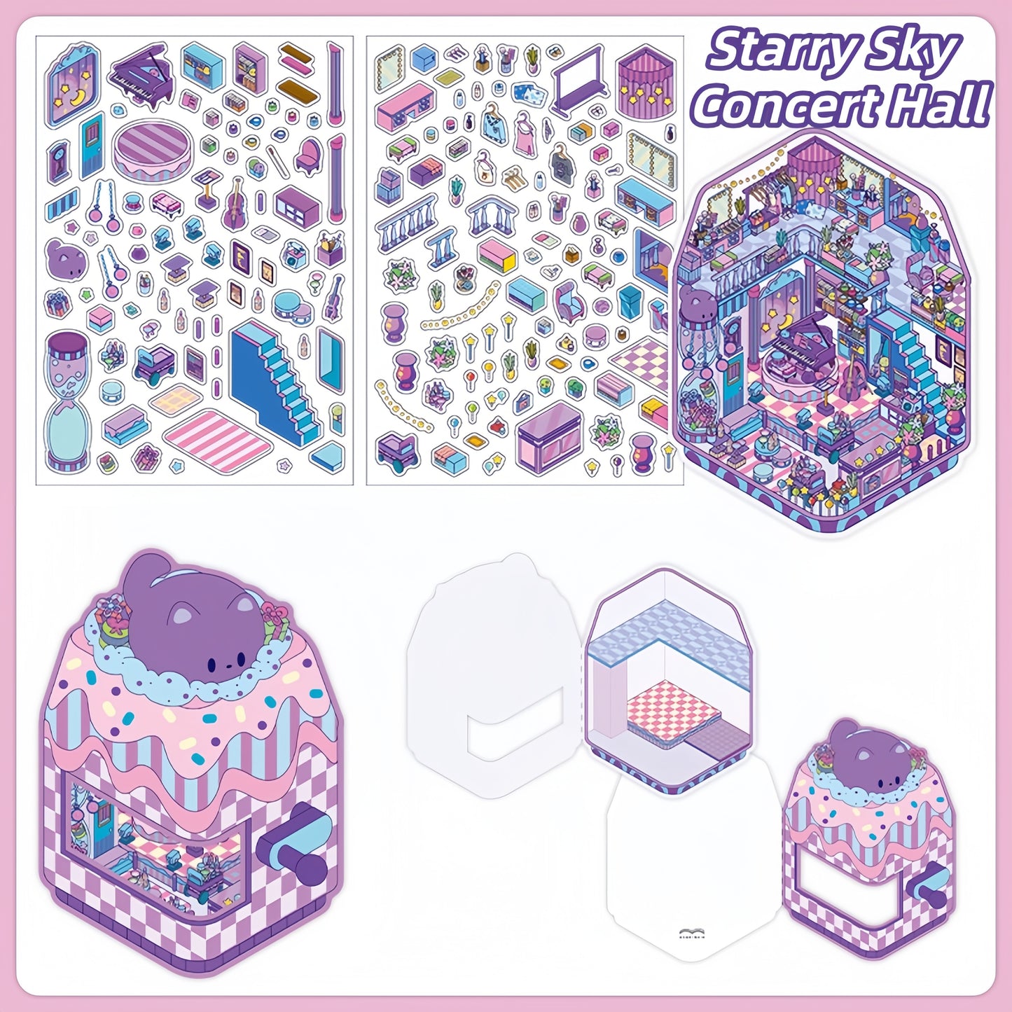 Little Corners 3D Sticker | 4 Cute Miniature Scenes