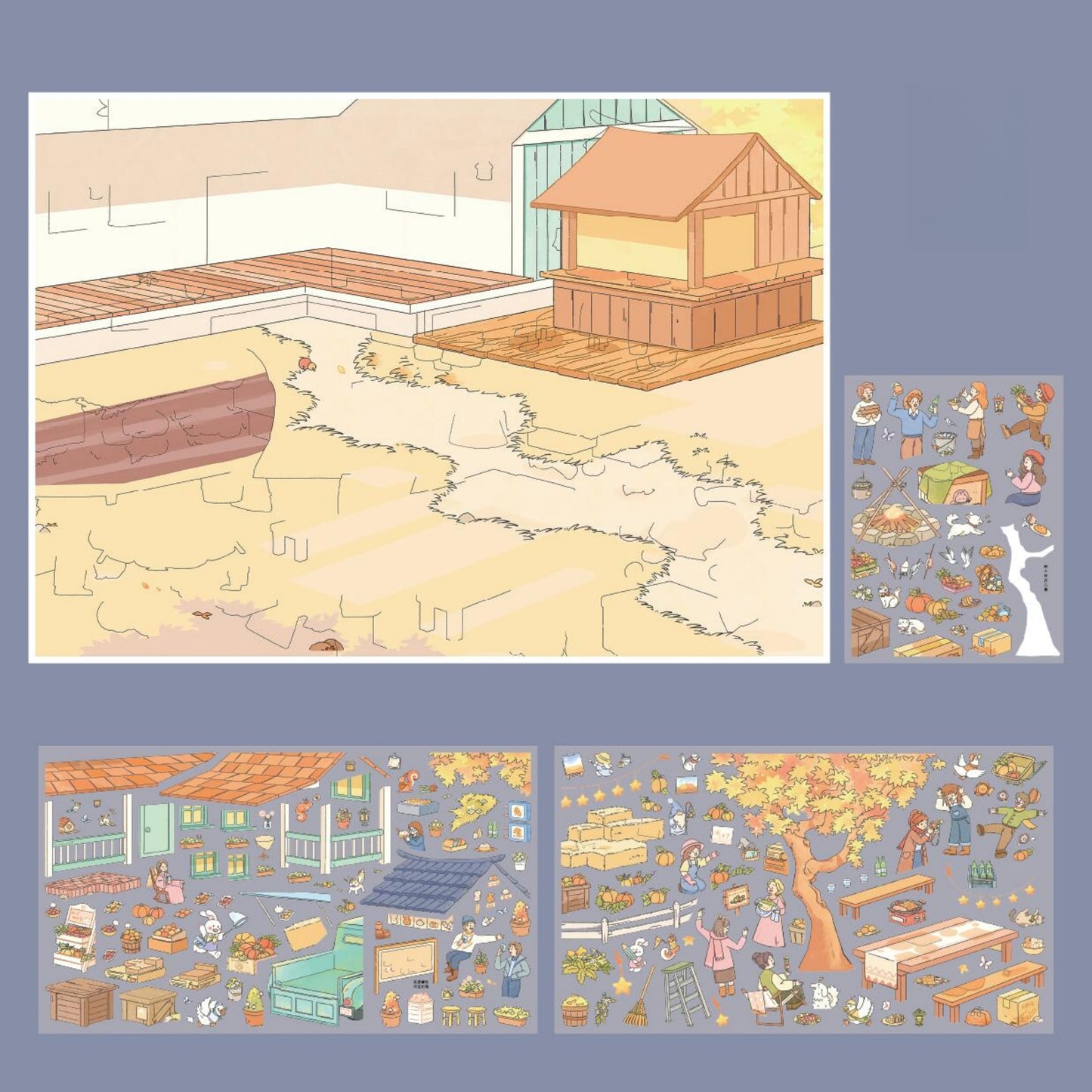 Everyday Scenes 3D Sticker | 5 Cute Miniature Scenes