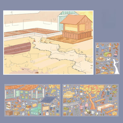 Everyday Scenes 3D Sticker | 5 Cute Miniature Scenes