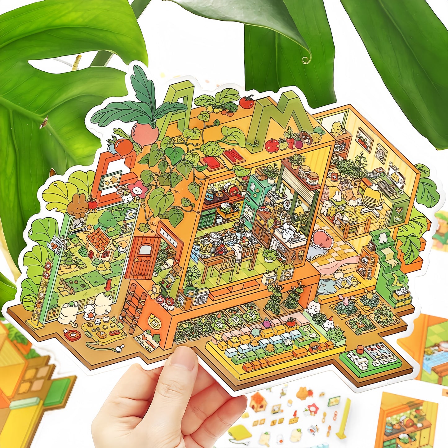 My Home 3D Sticker | 4 Cute Miniature Scenes