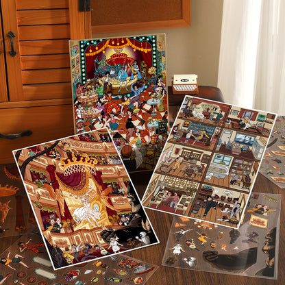 Nostalgic Times 3D Sticker | 3 Cute Miniature Scenes