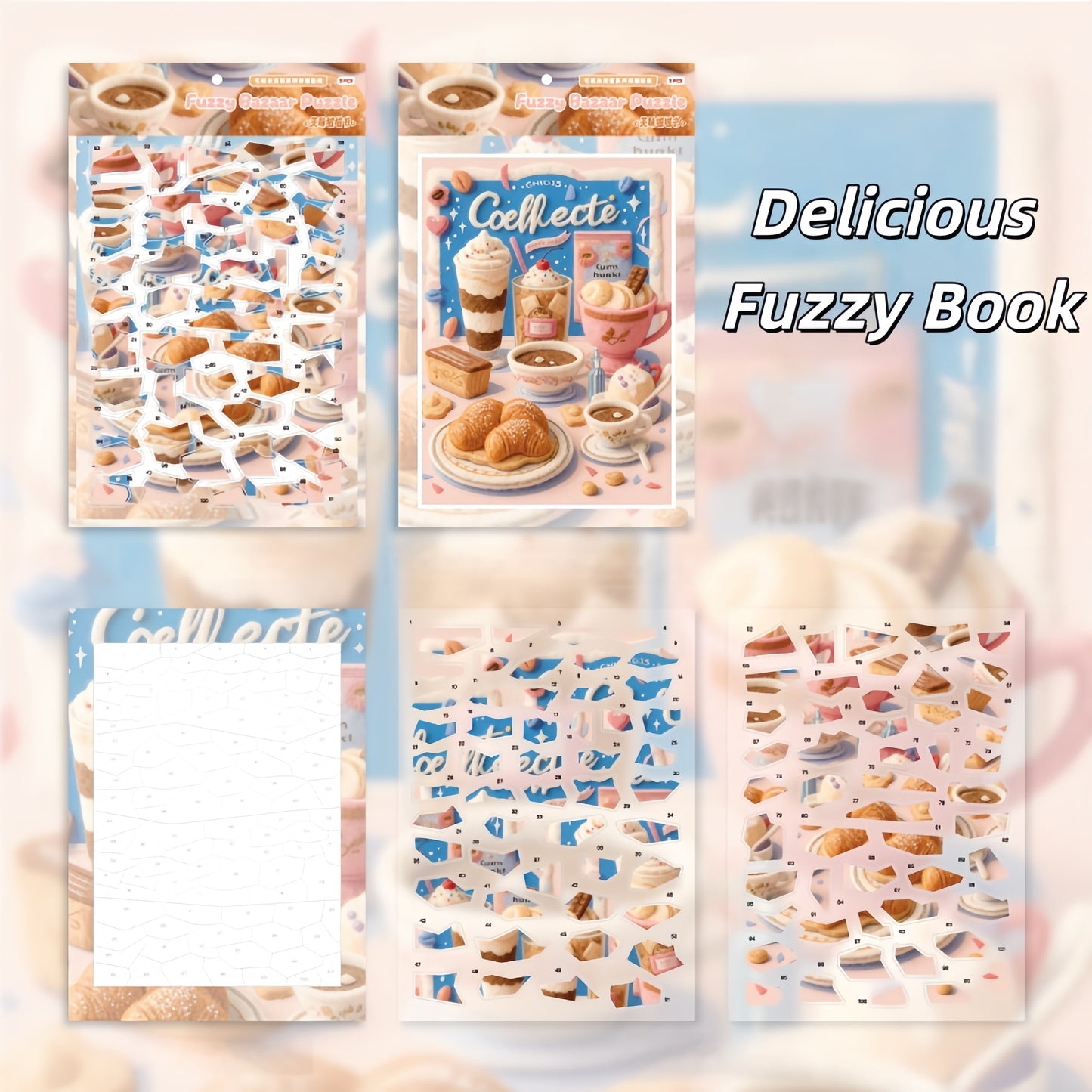 Fuzzy Bazaar Puzzle 3D Sticker | 3 Cute Miniature Scenes