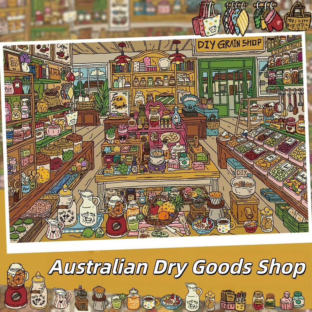 Corner Shop 3D Sticker | 4 Cute Miniature Scenes