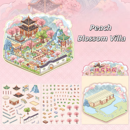 Realms of Serenity 3D Sticker | 4 Cute Miniature Scenes