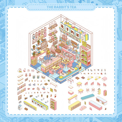 Hundred-Flavor Shop 3D Sticker | 3 Cute Miniature Scenes