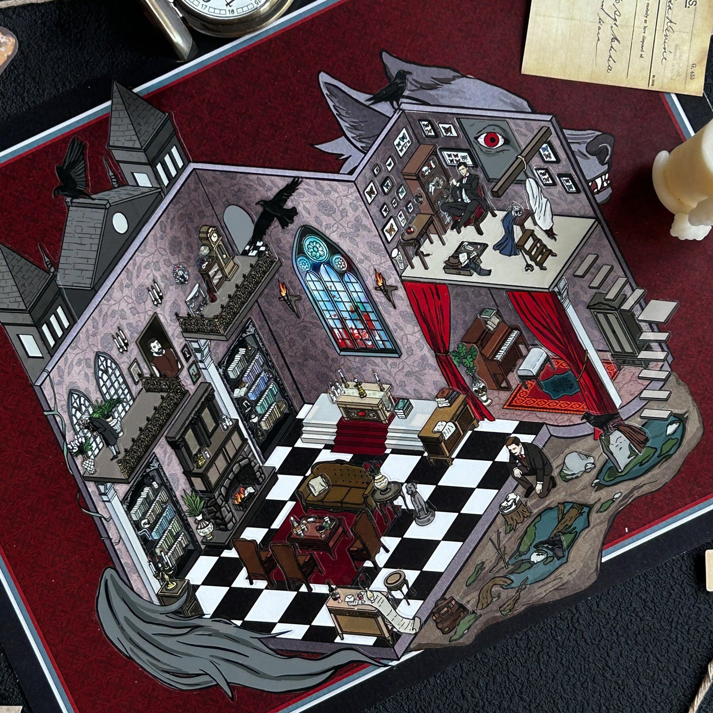 Sherlock Holmes 3D Sticker | 4 Cute Miniature Scenes