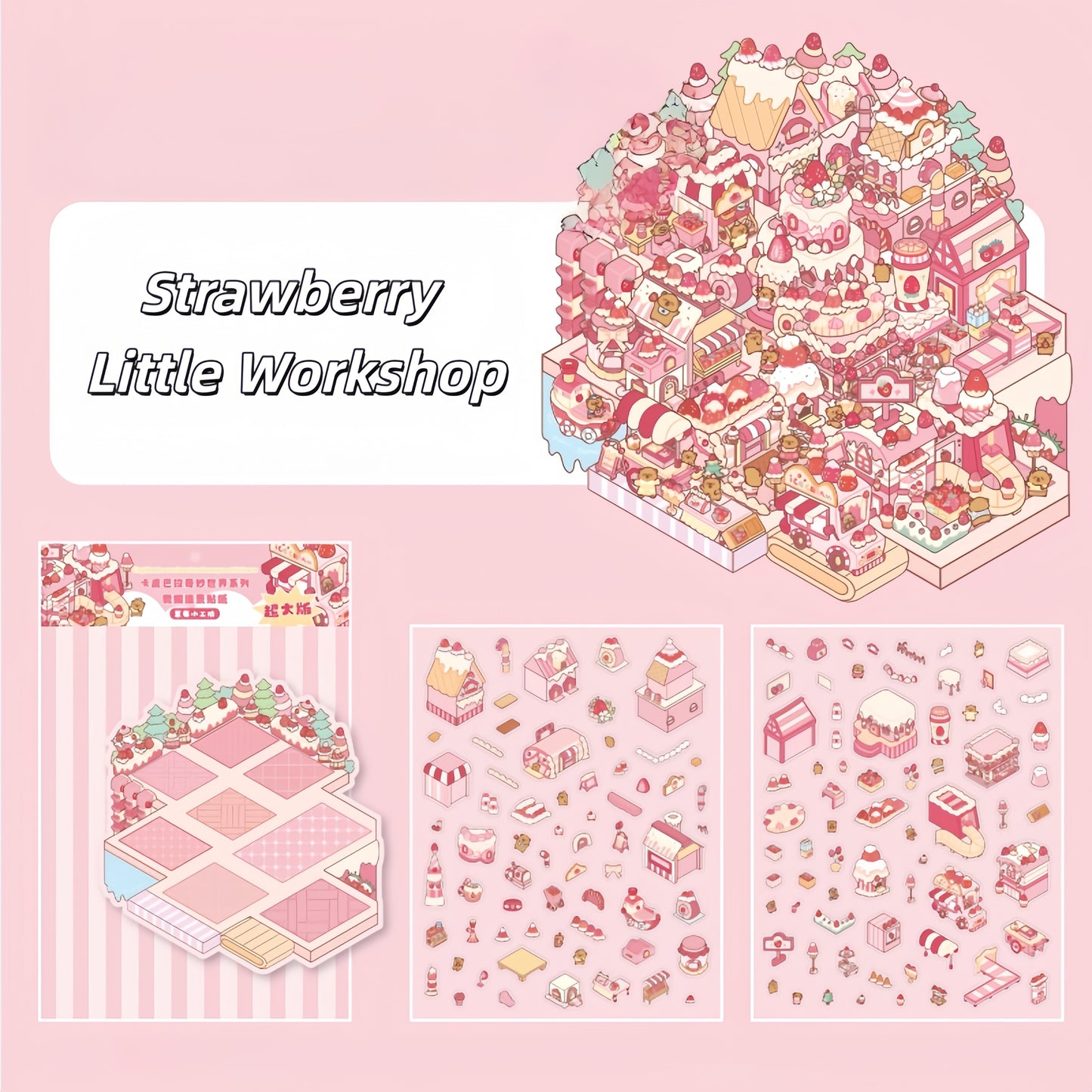 Capybara Shop 3D Sticker | 3 Cute Miniature Scene