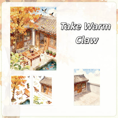 Ancient Chinese Courtyard 3D Sticker | 4 Cute Miniature Scenes