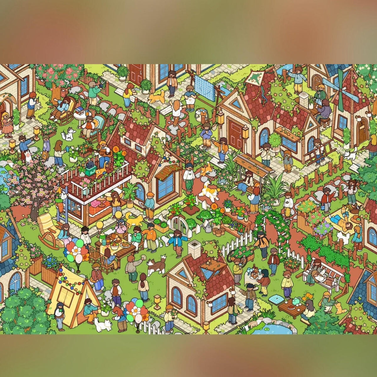 Slow Workshop 3D Sticker | 2 Cute Miniature Scenes