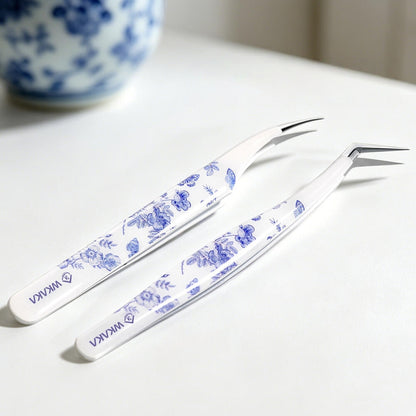 Blue Porcelain Professional Sticker Tweezers