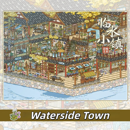 Small Town Stories 3D Sticker | 5 Cute Miniature Scenes