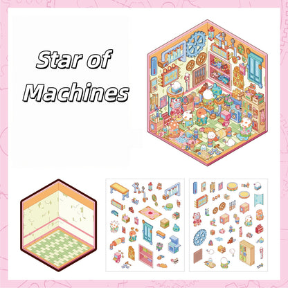 Explorer’s Atlas 3D Sticker | 4 Cute Miniature Scenes