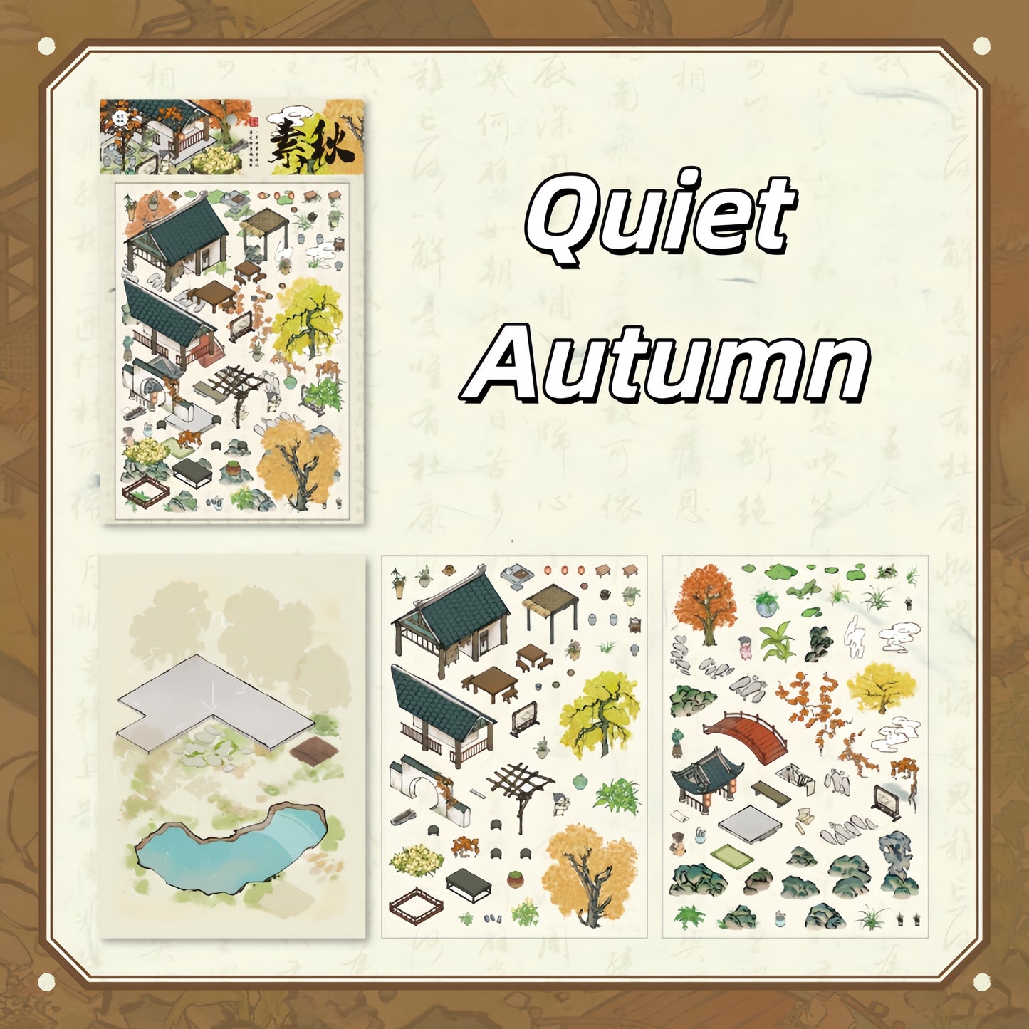 Poetic Seasons 3D Sticker | 4 Cute Miniature Scene