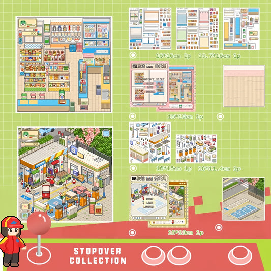 Stopover Collection 3D Sticker | 2 Cute Miniature Scenes
