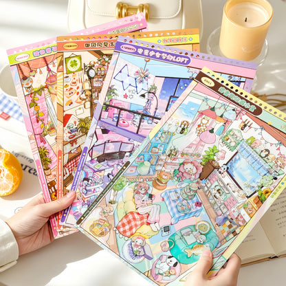 Girls’ Dream House 3D Sticker Book