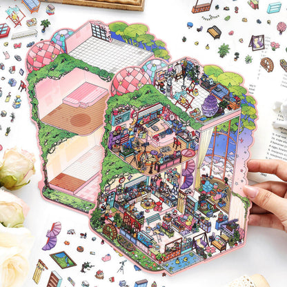 Dream Home 3D Sticker | 2 Cute Miniature Scenes