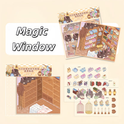 A Good Day to Stock Up 3D Sticker | 4 Cute Miniature Scenes