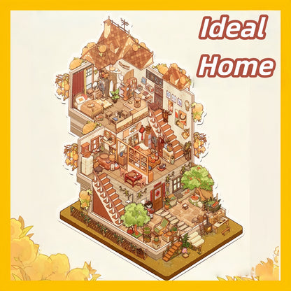Dream House 3D Sticker | 4 Cute Miniature Scenes