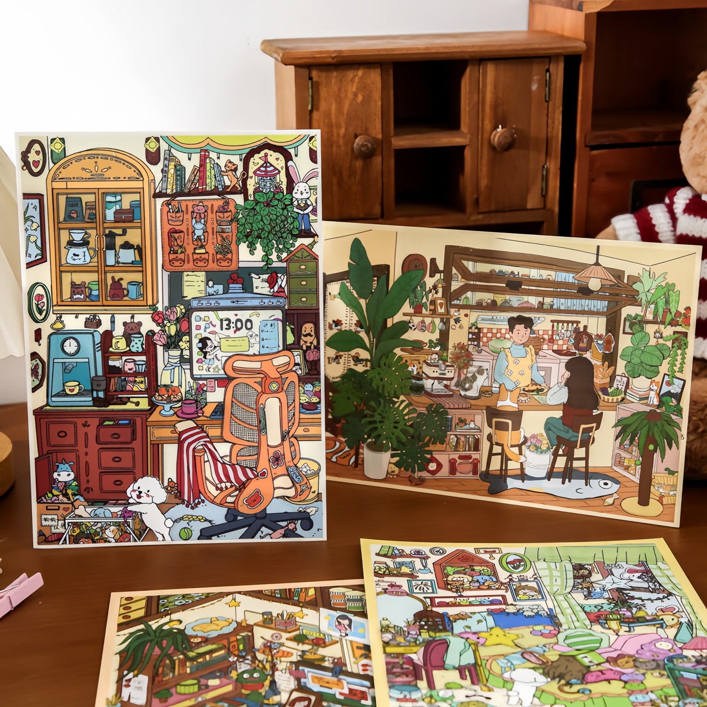 Daily Joys 3D Sticker | 4 Cute Miniature Scenes